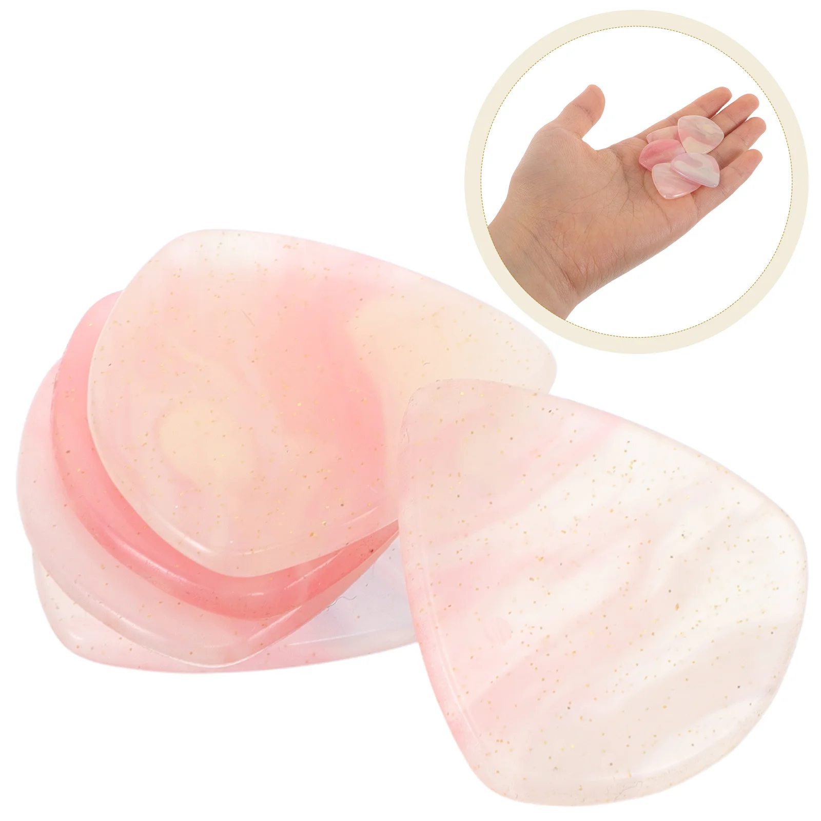 

5Pcs Guitar Picks Heart-Shaped Resin Enhanced Grip for Electric Bass Acoustic Ukulele Versatile Guitar Accessory