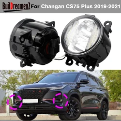 2IN1 Function Car 30W H11 LED Fog Light DRL Daytime Running Lamp High Bright For Changan CS75 Plus 2019 2020 2021