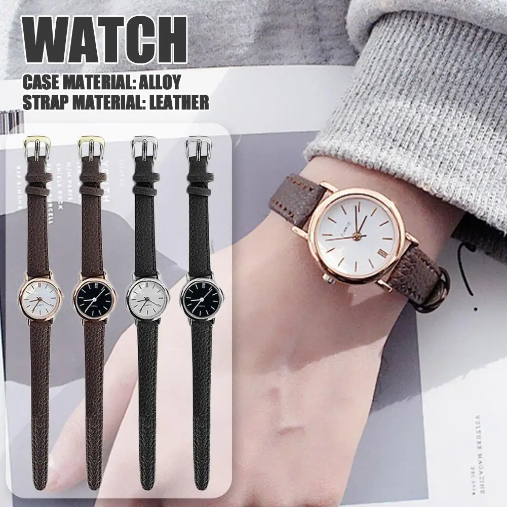 

Korean Fashion Watch Leather Strap Casual Quartz Watch Simple Watch Wristwatch Dial Lovely Square P6N6