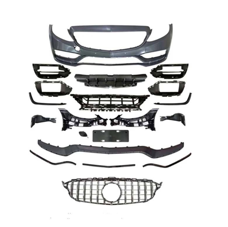 Automotive Parts Front Bumper For Mercedes Benz W205 C-Class 2015-2021 Upgrade AMG C63 Front Bumper Body Kits