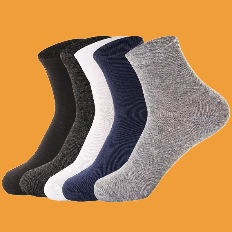 

5/10 Pairs High Quality Deodorant Sweat-Absorbent Men's Socks New Spring Autumn Men's Socks Fashion Solid Thin Cotton Socks