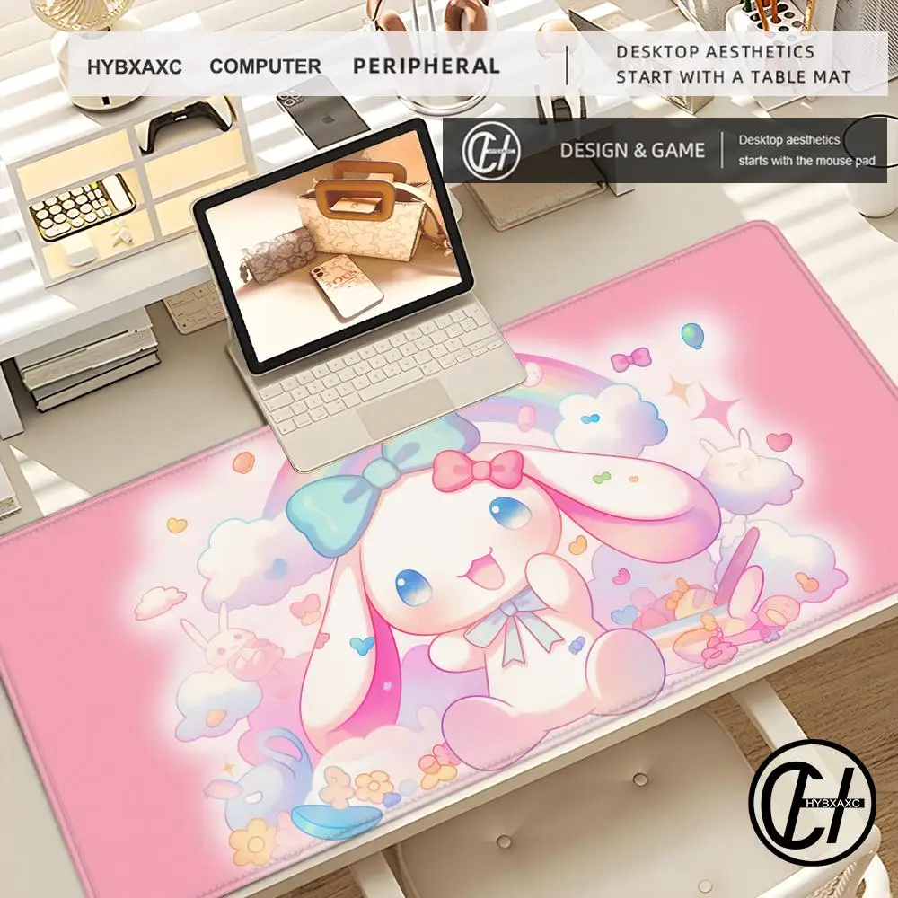 

Cute HD Mouse Pad Desk Pad Extended Gaming Keyboard Mats Large XXL 100x50cm Gamer Pink Flower Blue Sanrio Cinnamoroll Mousepad