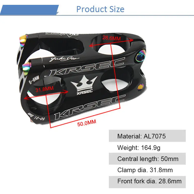 31.8mm Aluminum Bicycle Stem Downhill CNC MTB Bike Stem Mountain Road Bike Handlebar Ultra-light Short-Handle Stem