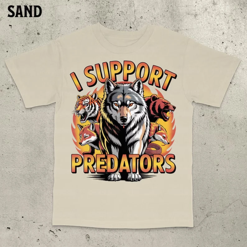 Nueva camiseta divertida con estampado Grafico de EmojiI دعم Predatoramiseta de cuello redondo de moda، غير رسمي y de alta c #3