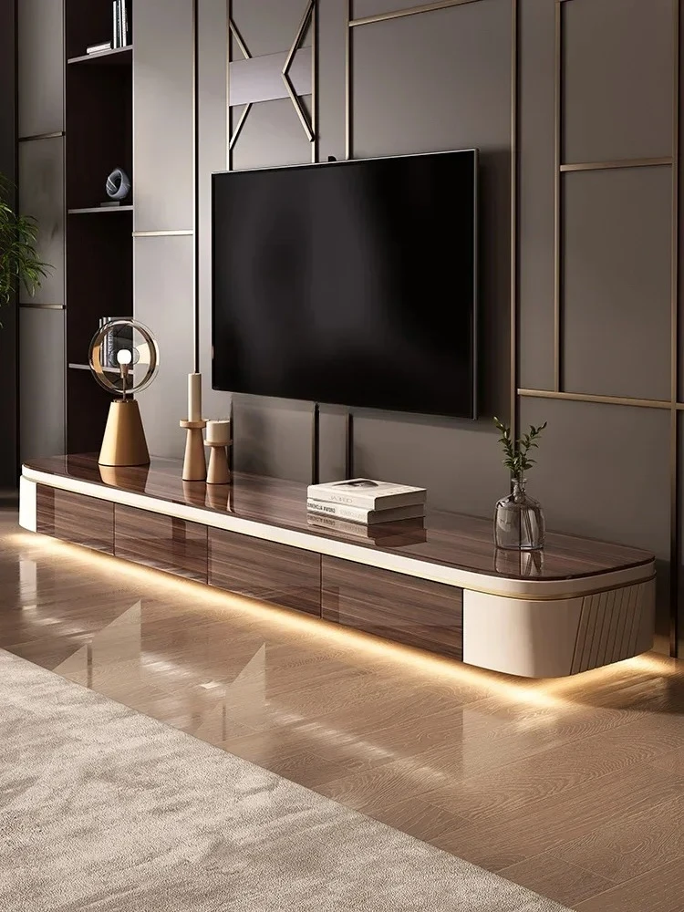 WSTV Cabinet and Tea Table Combination Household Floor Electric Cabinet Complete Living Room Long and Low Floor Cabinet