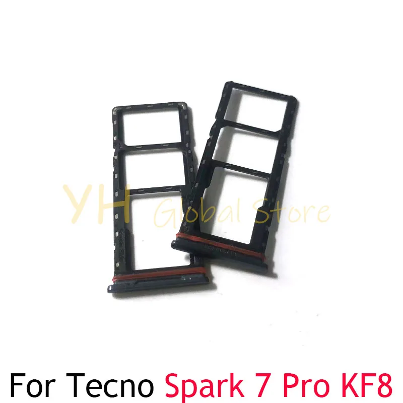 10PCS For Tecno Spark 7P 7 Pro KF6 KF8 KF7J Sim Card Slot Tray Holder Sim Card Repair Parts