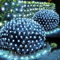 3X3M 4.5X1.5M Christmas Net Light Outdoor Christmas Twinkle Mesh Light Waterproof Fairy Bush Light Hanging Curtain Garland Light