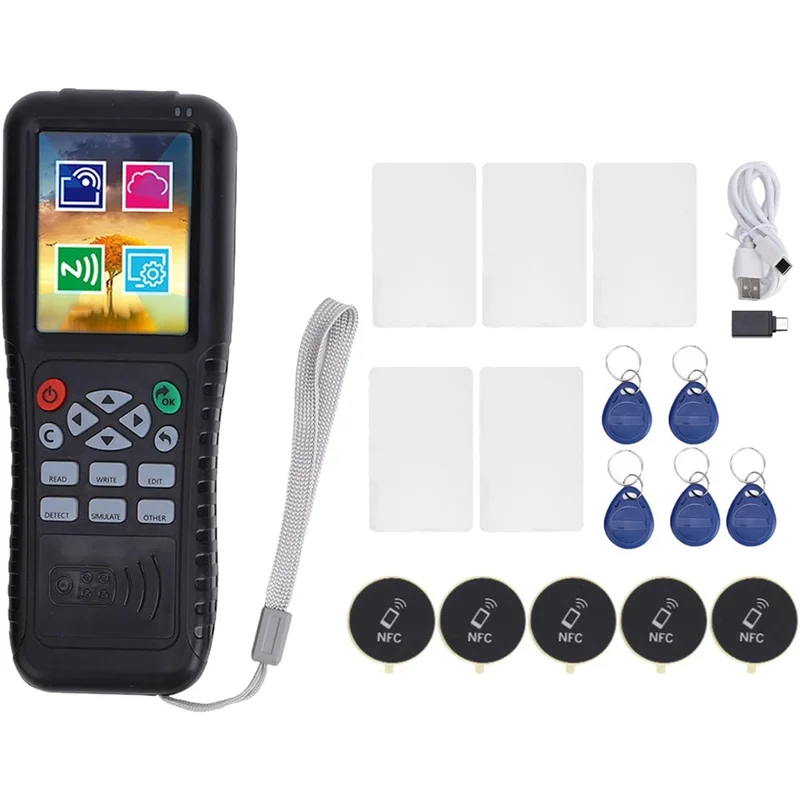Copiadora de tarjetas NFC portátil Y45A-X100, herramienta de descifrado de frecuencia inteligente, interfaz USB tipo C para sistemas de Control de acceso, seguridad