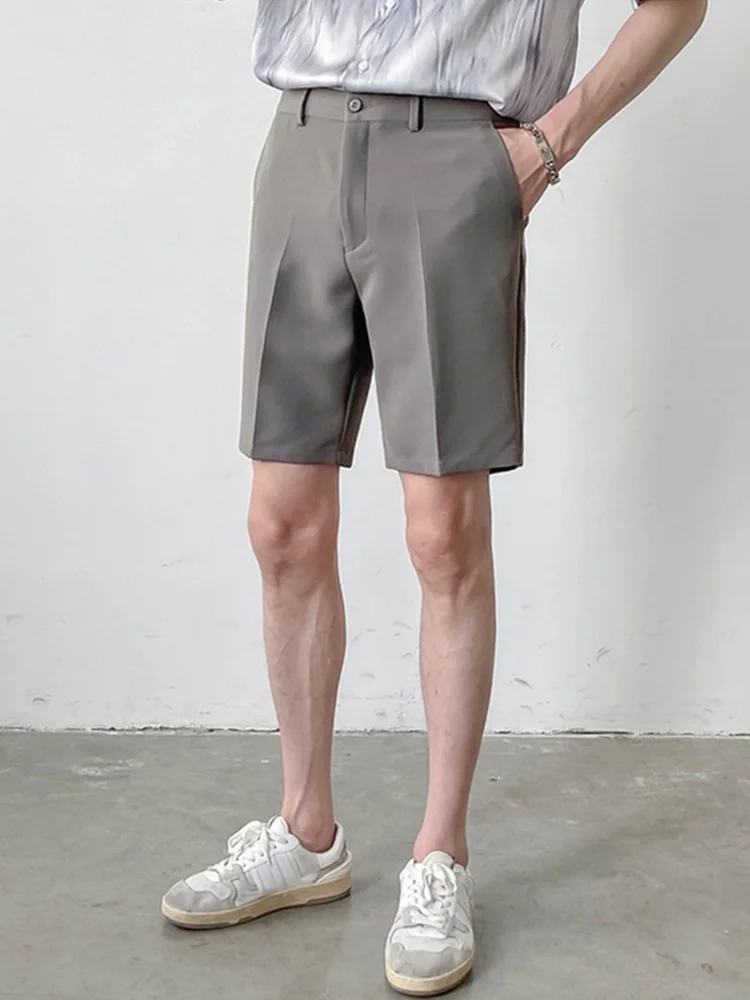 

Cool Sle Men's Summer ort Pants Knee-Length Ice Silk Straight Leg Pants Youth Faion Casual Trousers Five-Point Suit Pants