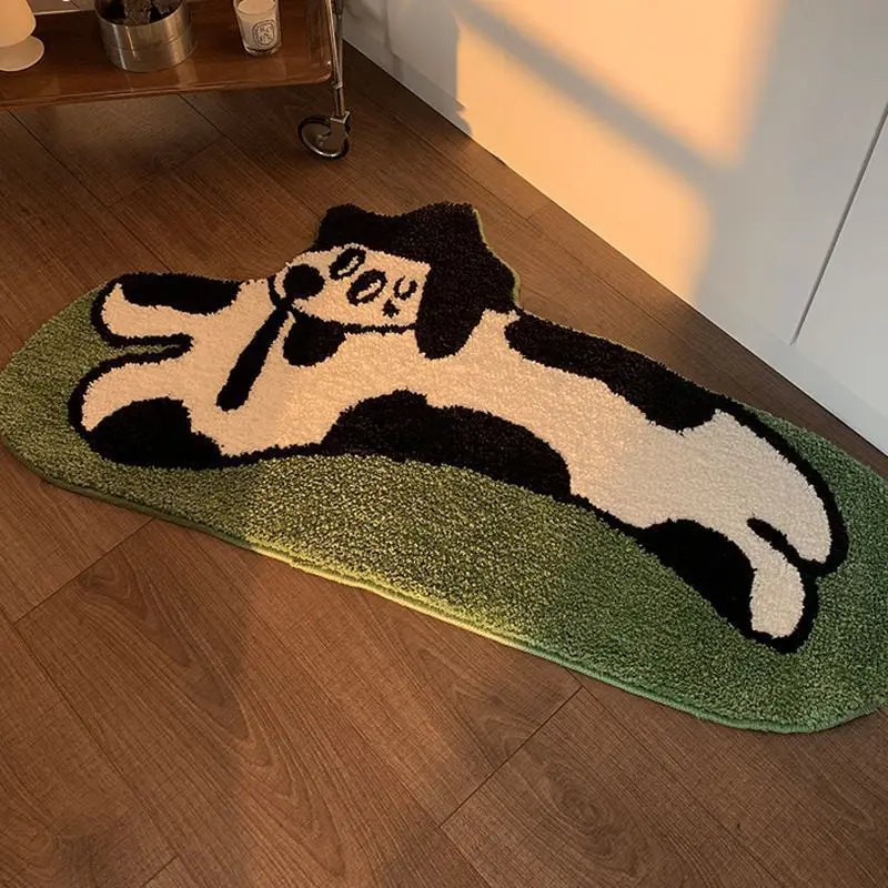 

Cute Cartoon Shaped Imitation Cashmere Carpet, Thick Non Slip Bed For Living Room And Bedroom Decoration Edge Carpet