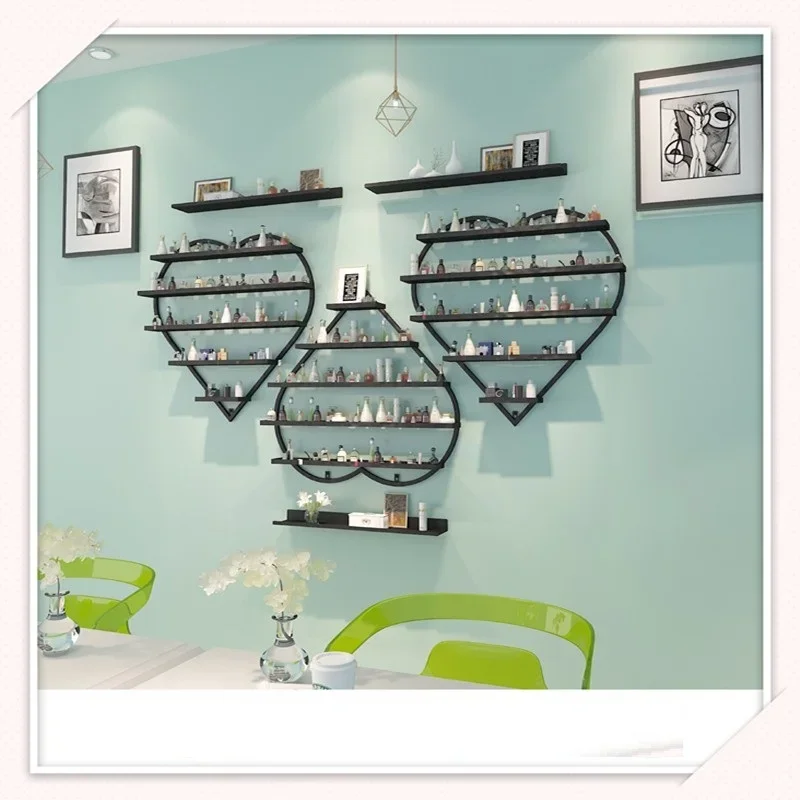 Light Luxury Nail Wall Hanging ShelfCosmetics Storage RackNail Polish Display StandPink Multi-layer Nail Polish Shelf