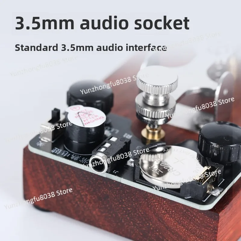 

K-8 Hand Manual Training Key Morse Code Key CW Morse Keyer Shortwave HF Sound and Light Practice Board