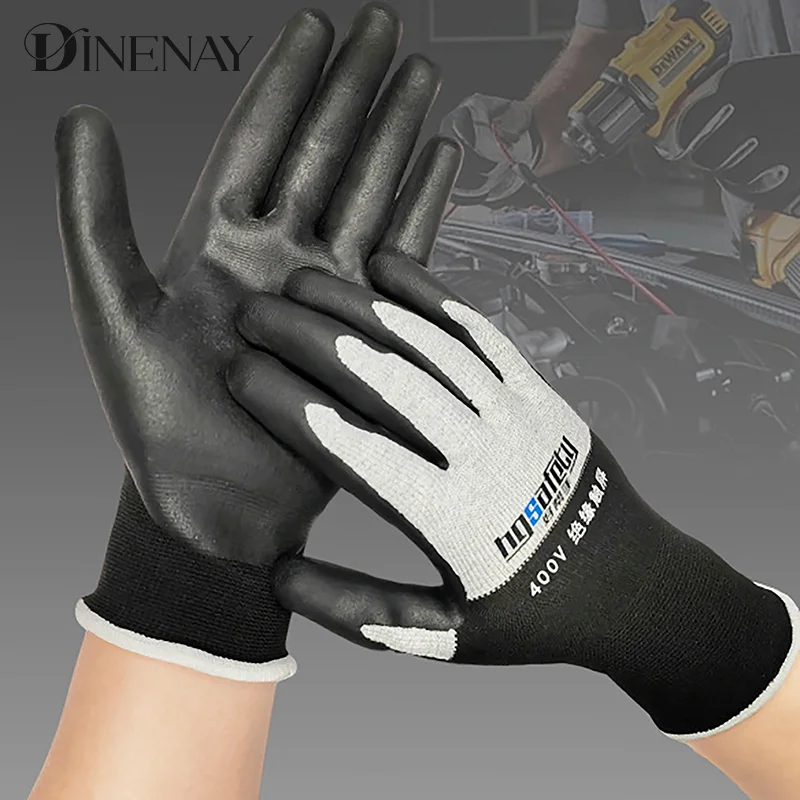 Guantes aislantes ultrafinos para electricista, resistentes al voltaje, 400V/500V, guante de aislamiento de goma para pantalla táctil, Industrial