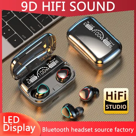 Bluetooth Earbuds TWS Earphones Noise Cancellation 9D Sports Stereo Low Latency Gaming Headsets Smart Control Big Battery M10