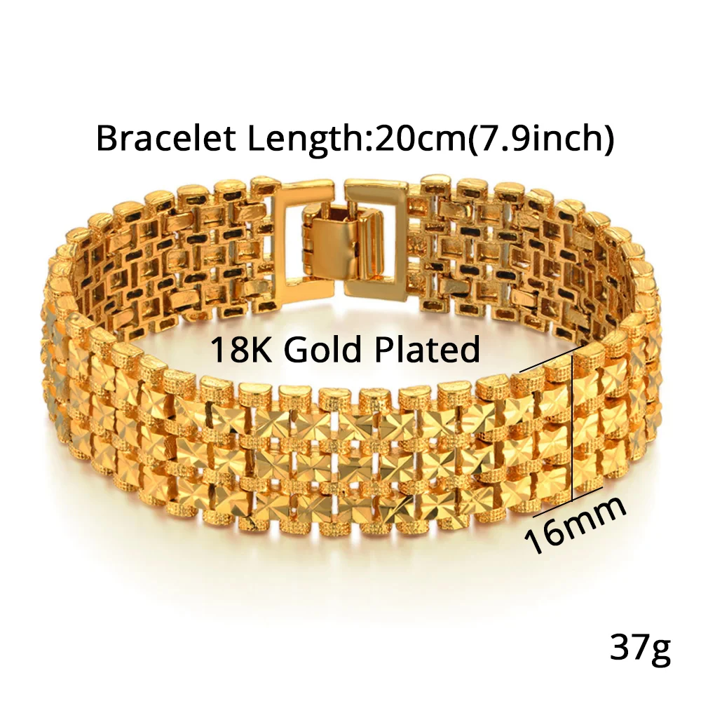 Men\'s Bracelet for Men16MM Male Gold Color Chain Link Bracelets 20CM Casual Star Link Jewelry Pulseiras Dropshipping SL789