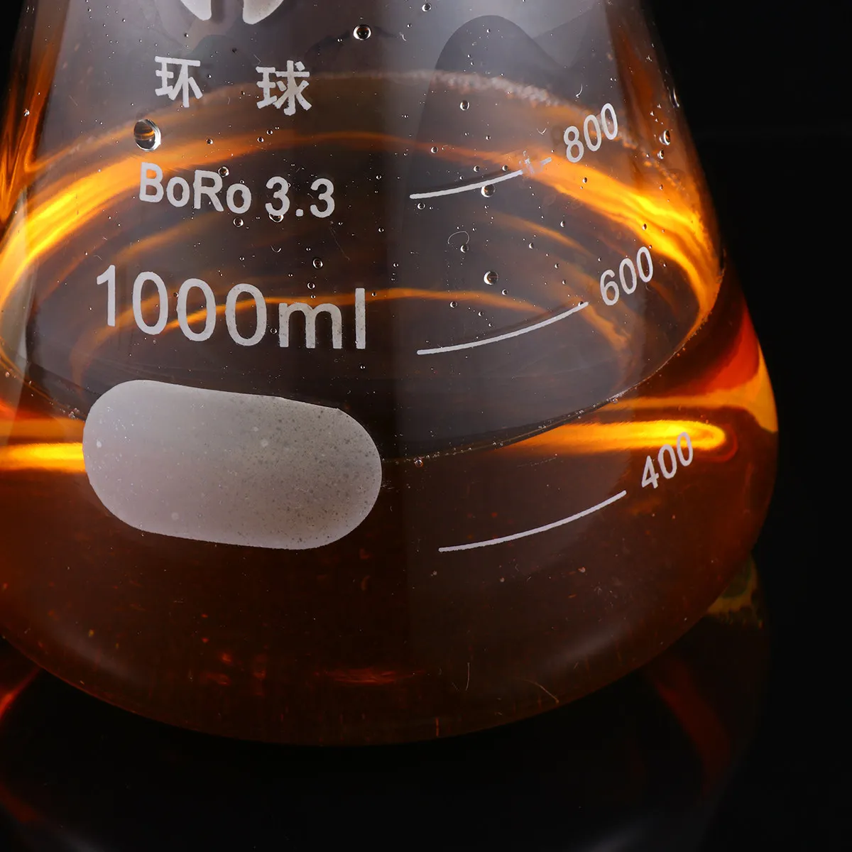 1 Uds. Frasco de vidrio cónico con tapón de corcho, ecológico, sin burbujas, para experimentos de química, laboratorio, estudiantes, 1000 ml, frascos Erlenmeyer