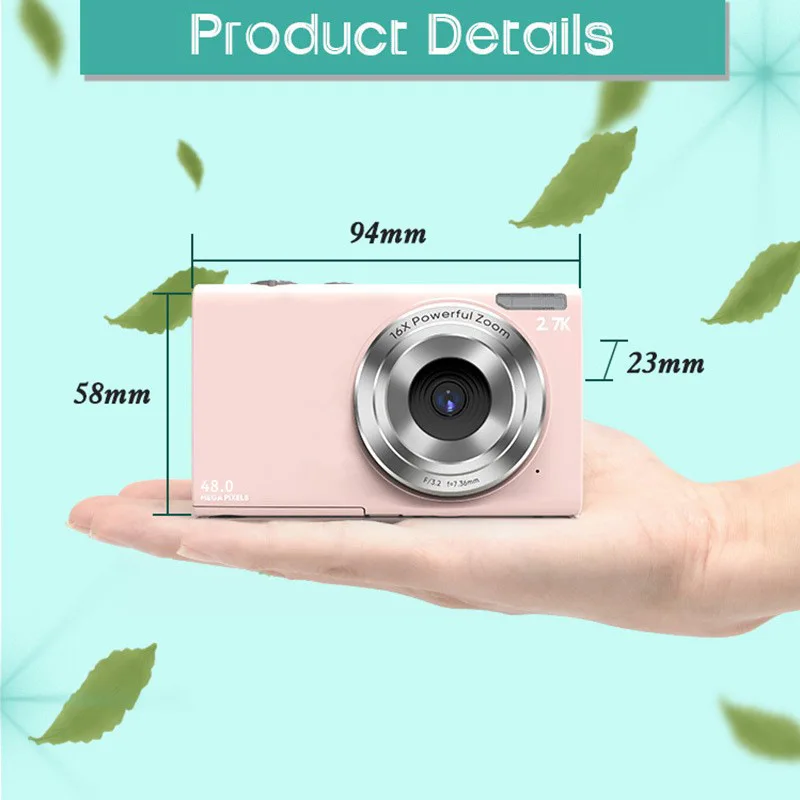 16x Zoom Compact 48MP Cameras HD Digital Camera Children Camera Student Camcorder with Professional Photography Shooting Camera