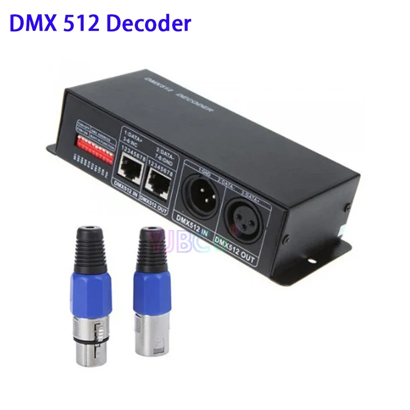 

12V DC 24V RGB 3CH*8A LED Strip DMX 512 Decoder DMX to PWM RGBW stage Light tape Controller 4CH*8A DMX512 decoder lamp dimmer