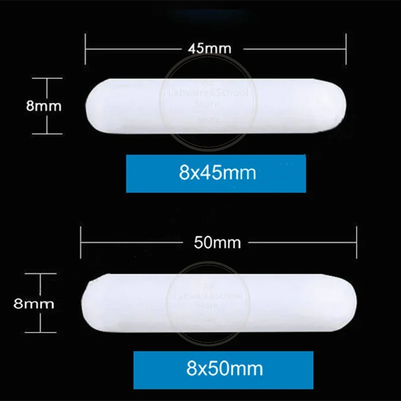 10 Stks/partij 5Mm Tot 50Mm Lab Hoge Temperatuurbestendige Roerder Type-C Ptfe Rechte Magnetische Roerstaaf Laboratoriumbenodigdheden