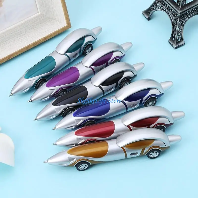 E65E Funny Novelty Design Racing Car Shaped Ballpoint Pen Office Child Kid Toy Gift