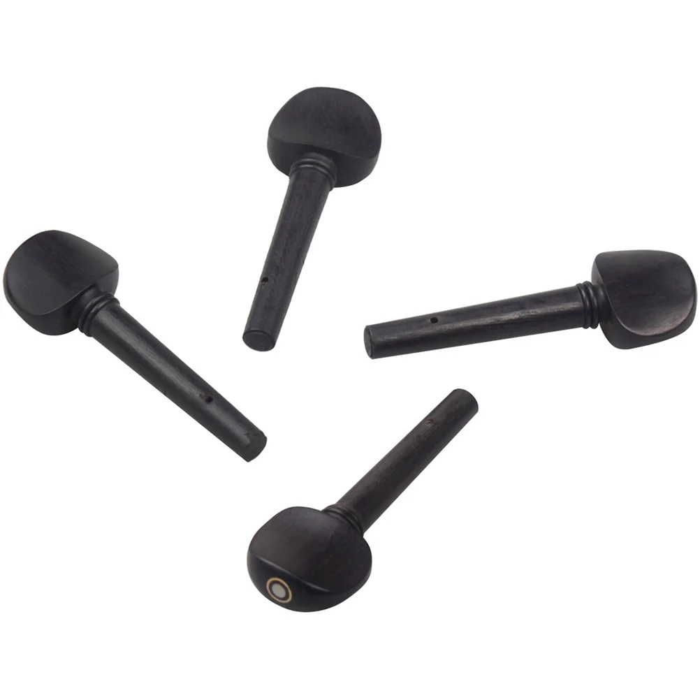 4PCS Ebony Wood Violin Tuning Pegs String Instrument Accessories for Fiddler Replacement (4/4) Wood Tuning Pegs