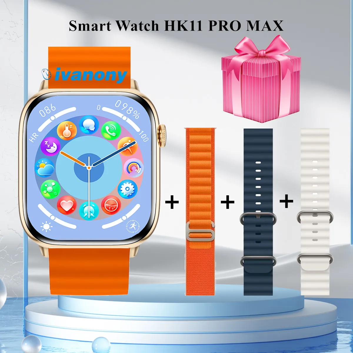 

Смарт-часы HK11 Pro Max AI, расписание перевода, напоминания, карта, навигация, поддержка наушников, 2,2-дюймовые умные часы AMOLED