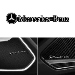 4pcs Car 3D metal Aluminum audio decorate Emblem Stickers for Mercedes-Benz W210 W211 W212 W221 W222 A C E G S R CLS CLA CLK SLK