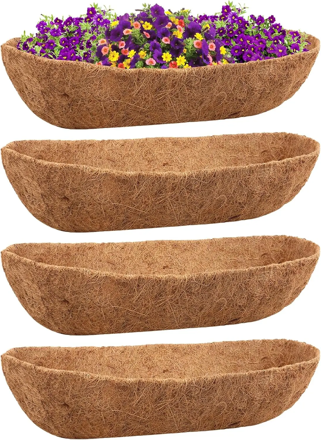 

Набор из 4-х кокосовых вкладышей для кашпо длиной 36 дюймов, натуральные вкладыши из кокосового волокна для оконных ящиков