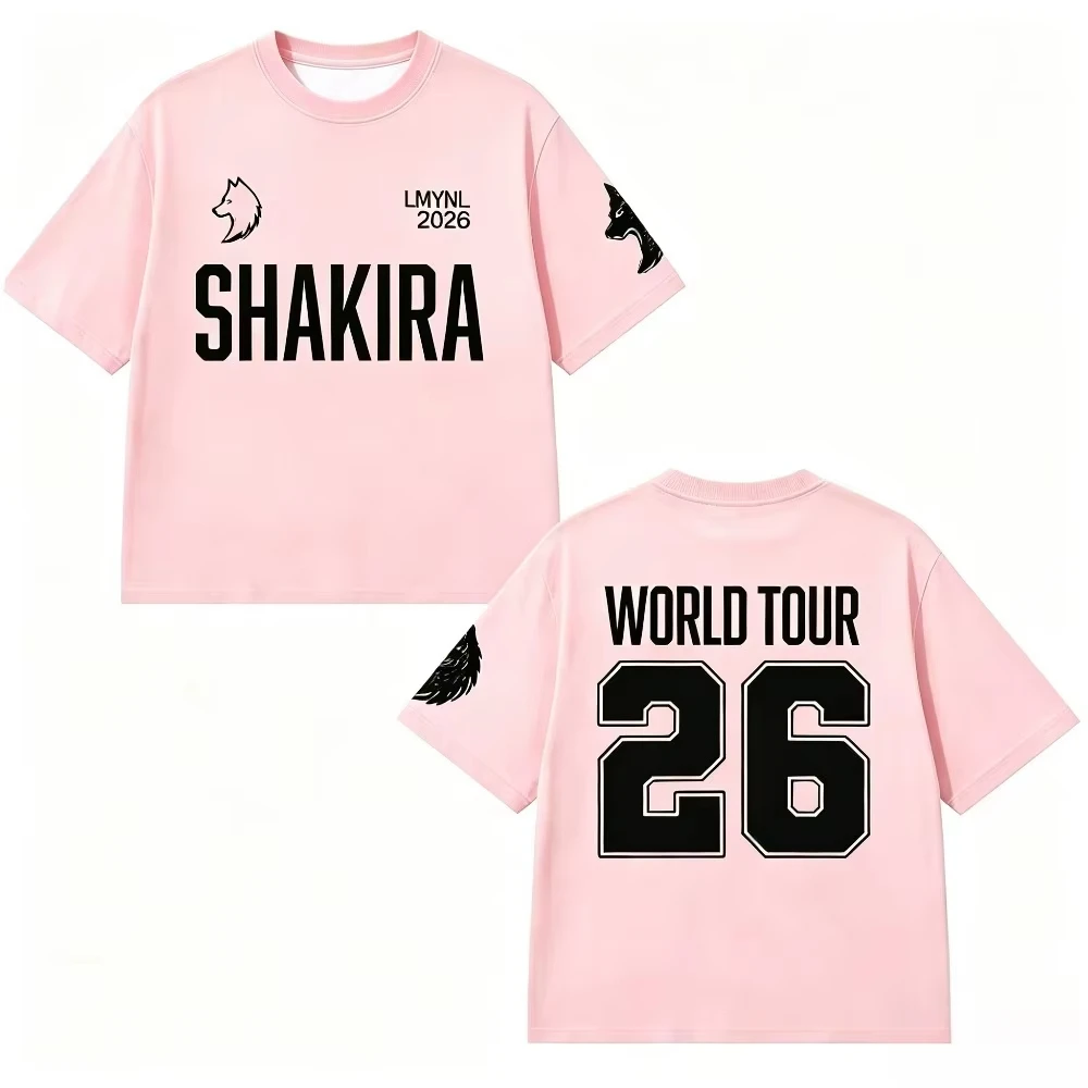Shakira World Tour 2026 T‑Shirt New Unisex Double‑Sided Printed Concert Fans Tee Men Women's Casual Streetwear Short Sleeve Top