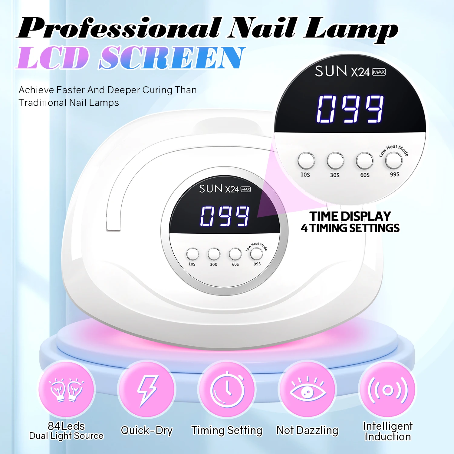 380W 84Leds Krachtige Uv Led Nageldroger Nagellamp Voor Het Uitharden Van Alle Gel Nagellak Professionele Lamp Lichte Manicure Apparatuur