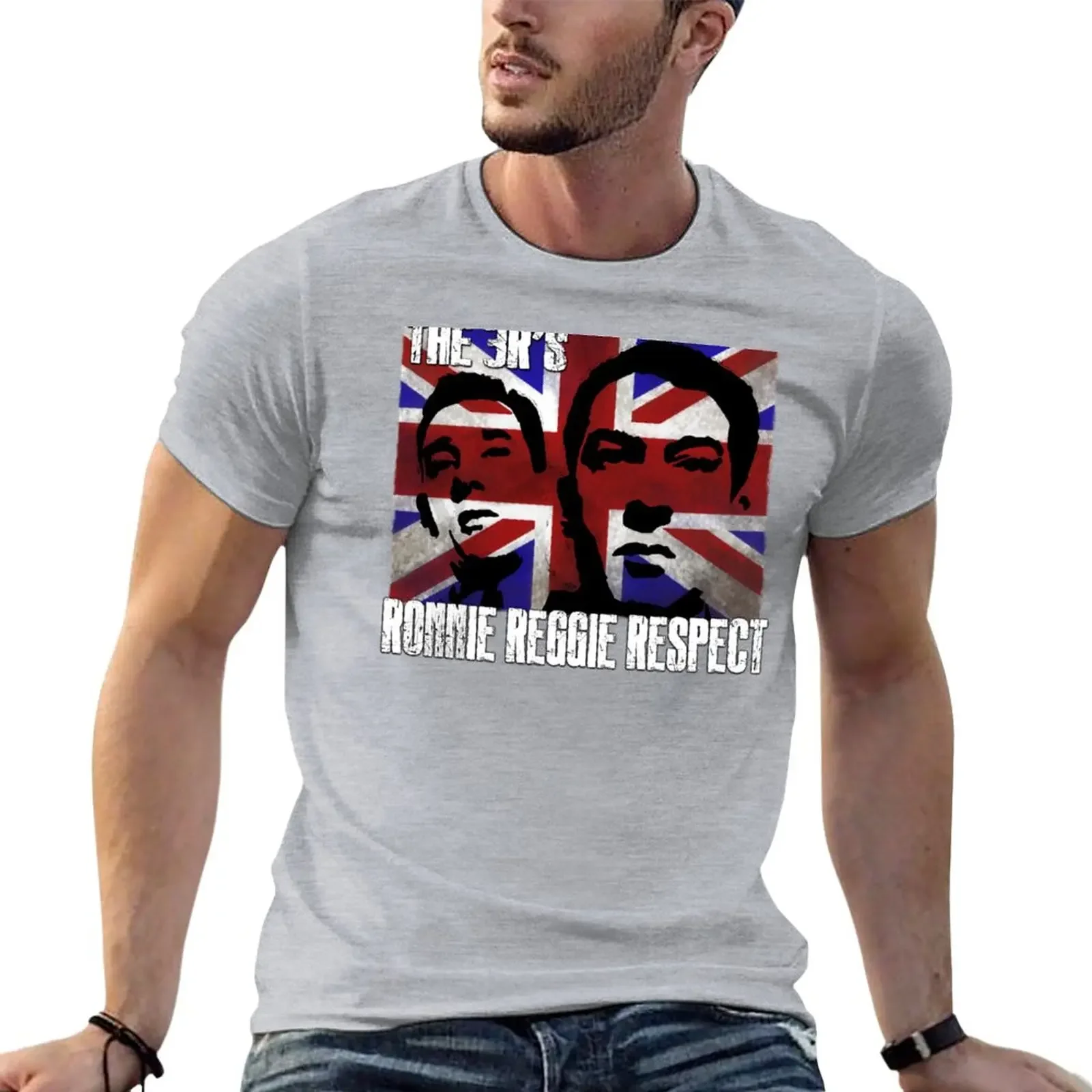 2024  T-Shirt vintage clothes heavyweights funnys mens t shirts Kray Twins Union Jack T shirts  men clothing New Arrival