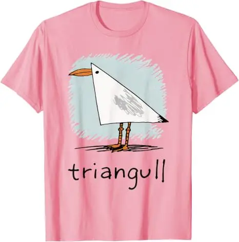Triangull Dreieck Möwe Vogel Wortspiel Lustiges Strand-T-Shirt Y2k Vogelkunst Grafik-Bekleidung Weiche Baumwolle Kurzarm-T-Shirts Neuheit – Detail 9
