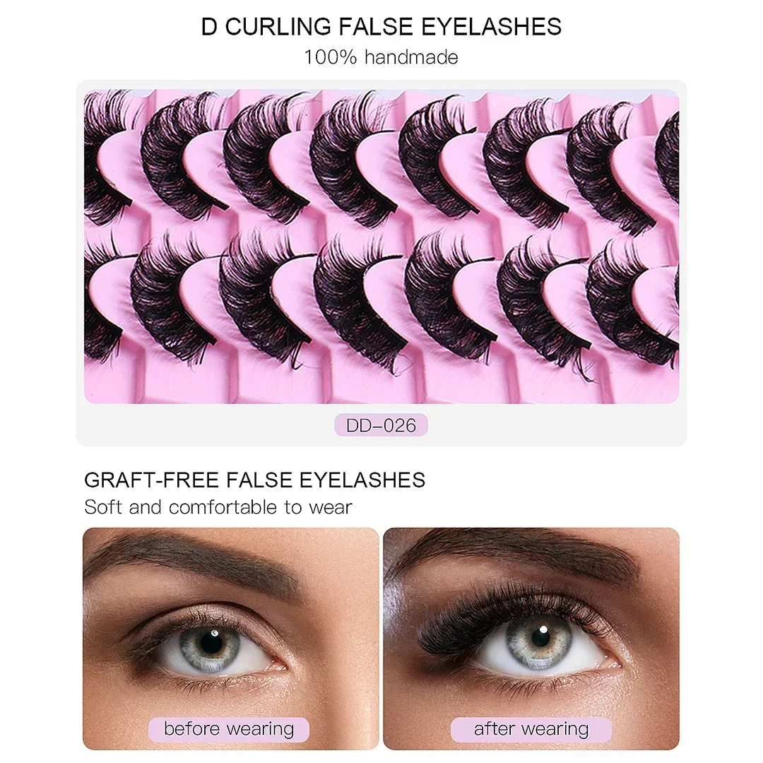 10 Paare russische Streifen Wimpern flauschige Nerz Wimpern 3d falsche Wimpern russische Volumen Wimpern gefälschte Wimpern verlängerung Make-up