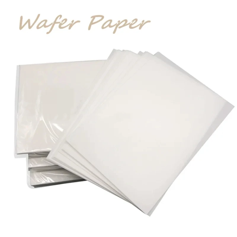 Papel Wafer A4 para Decoração de Bolo, Arroz Flor, Folha De Papel De Açúcar, Impressão Digital DIY, Confeitaria, 0.3mm, 0.65mm, 10-100Pcs