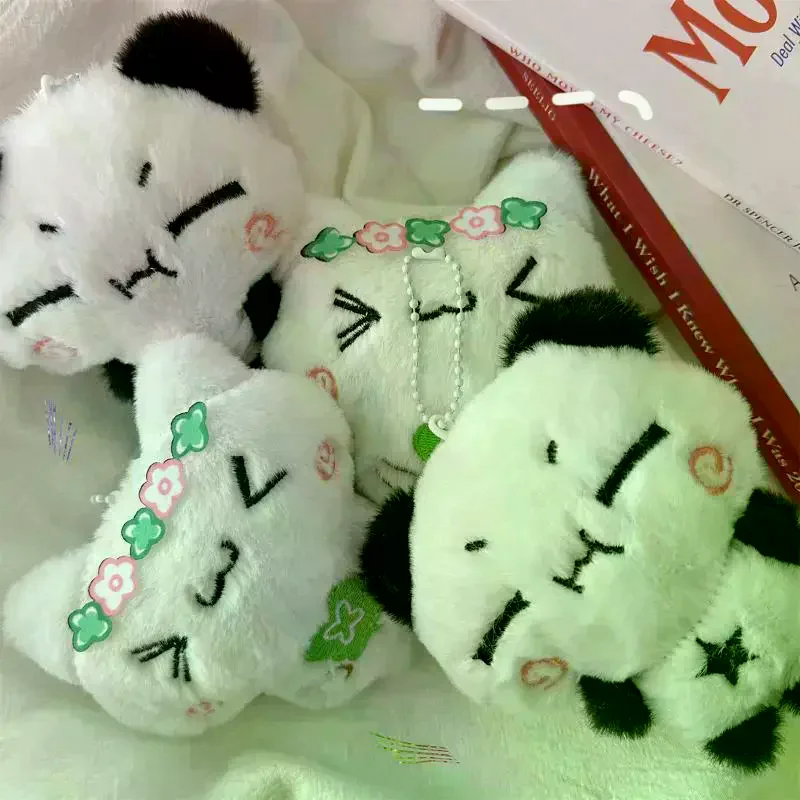 /GJ/Animal Rabbit Panda Plush Pendant Keychain Kawaii Fashion Key Ring For Women Girls Cute Backpack Pendant Accessories Cartoon