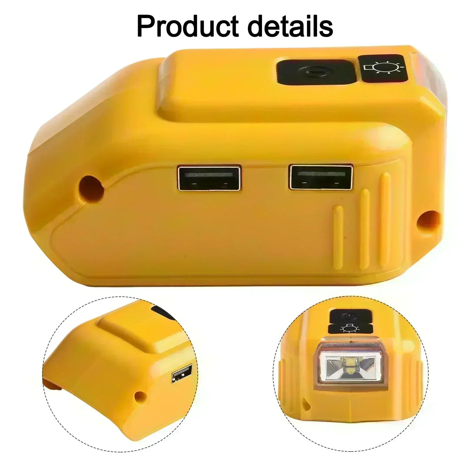 

Charger Adapter LED Working Lamp LED Light Brightness Short Circuit Protection Battery Management System Yellow