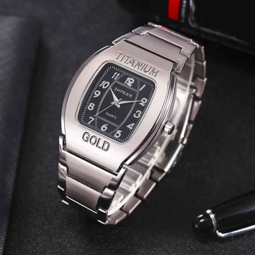 Men Business Watch Barrel Shape Quartz Movement Elegante 3 Hand Stainless Steel Strap Moda Jóias Vestido Masculino Quartz Watch