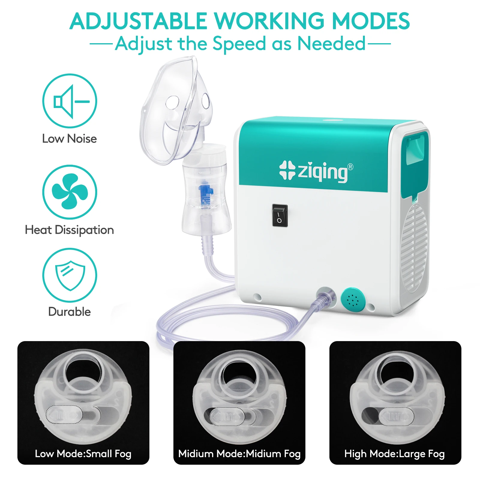 Ziqing-máquina nebulizadora portátil y silenciosa para adultos y niños, humidificador, inhalador médico, Nebulizador para asma con caja de