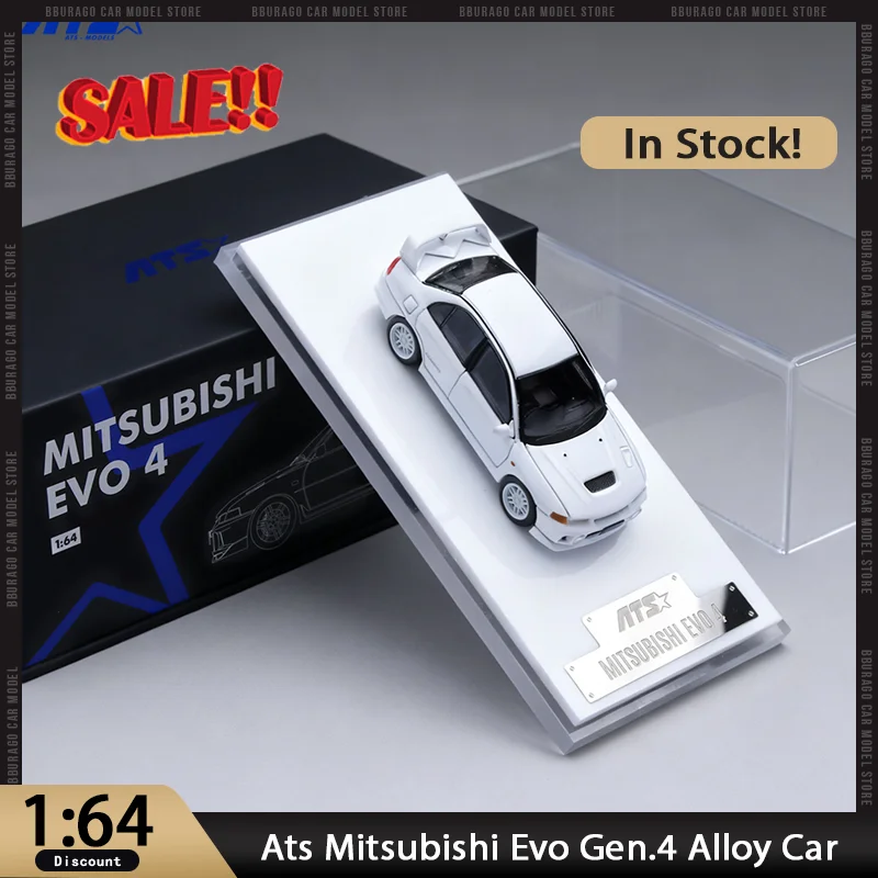 

New In Stock Ats 1:64 Mitsubishi Evo Gen.4 Alloy Car Miniature Diecast Limited Mitsubishi Ornaments Custom Toys Kids Christmas