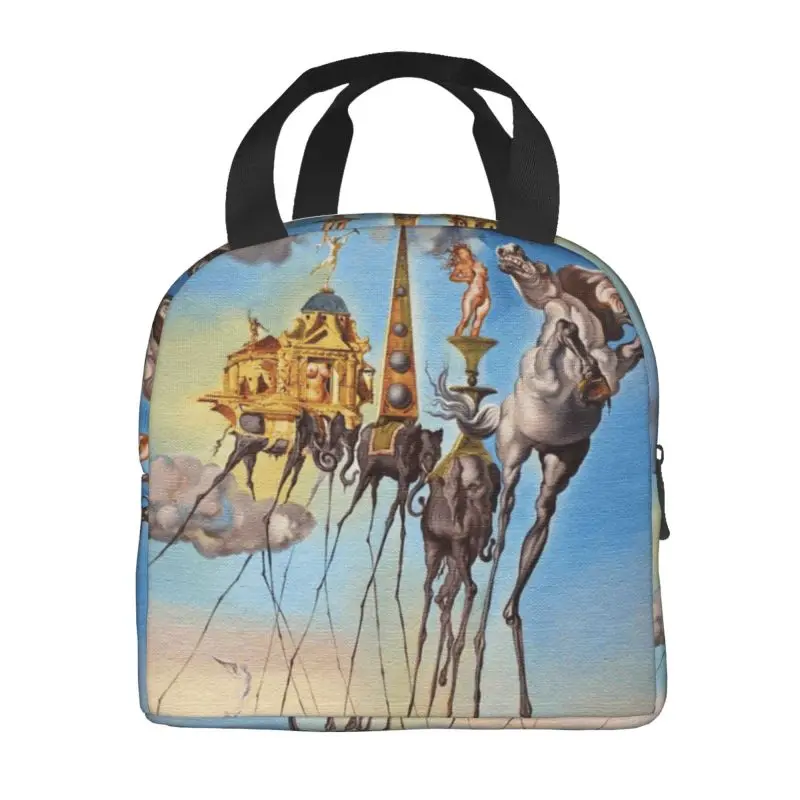 Salvador Dali Spain Painting Artist Lunch Bag The Temptation Of ST Anthony Cooler Warm Insulated Lunch Boxes for Kids School