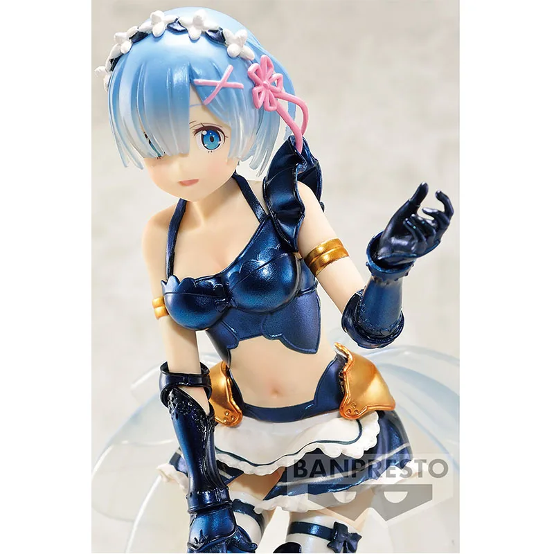 Bandai Original Banpresto Re:Life In A Different World From Zero Rem Maid Armor Anime Action Figures Toy Boys Girls Kids Gift