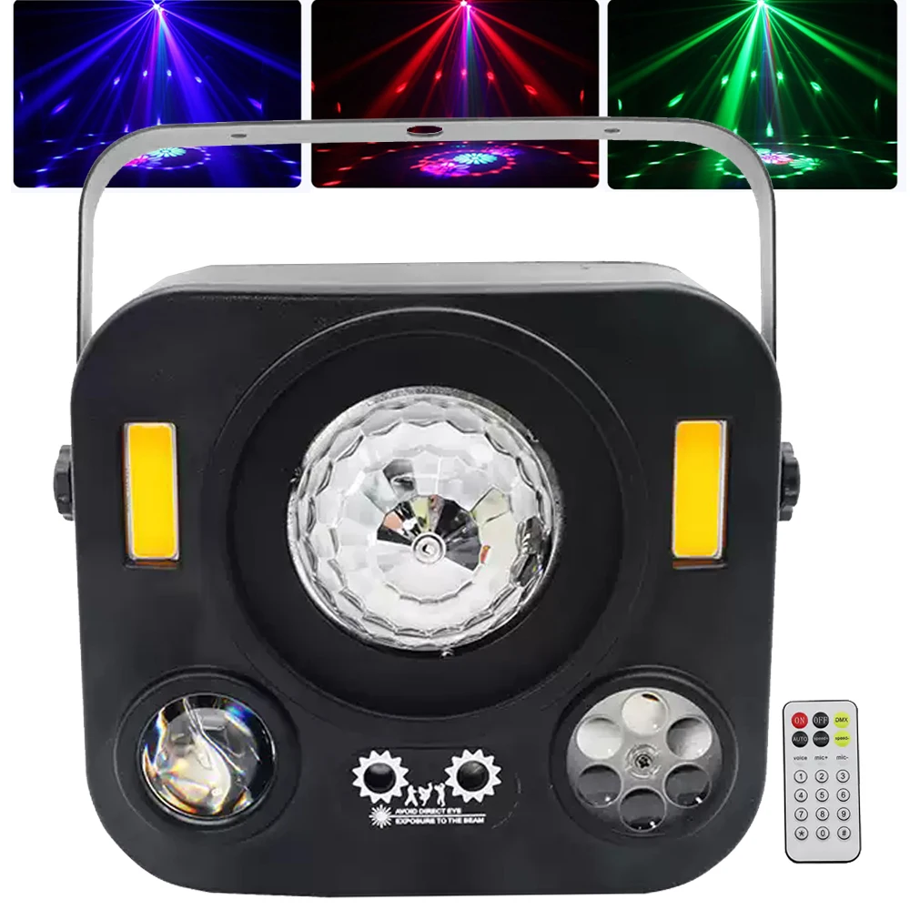 5IN1 Effect Magic Ball Pattern Party Lights 30W Water Wave Effect Lights Stage Strobe Lights Mini Laser Light For DJ Disco Club