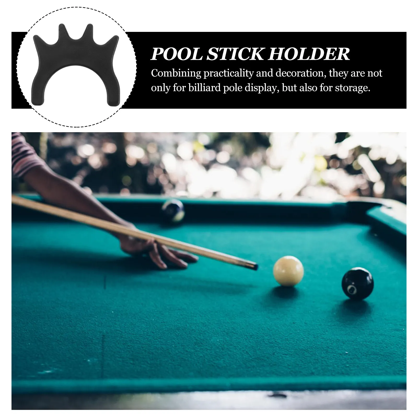 

2Pcs Black Plastic Pool Cue Bridge Head Low Bridge Fork Lightweight Portable Stable Support for Billiards Equipment Accessories