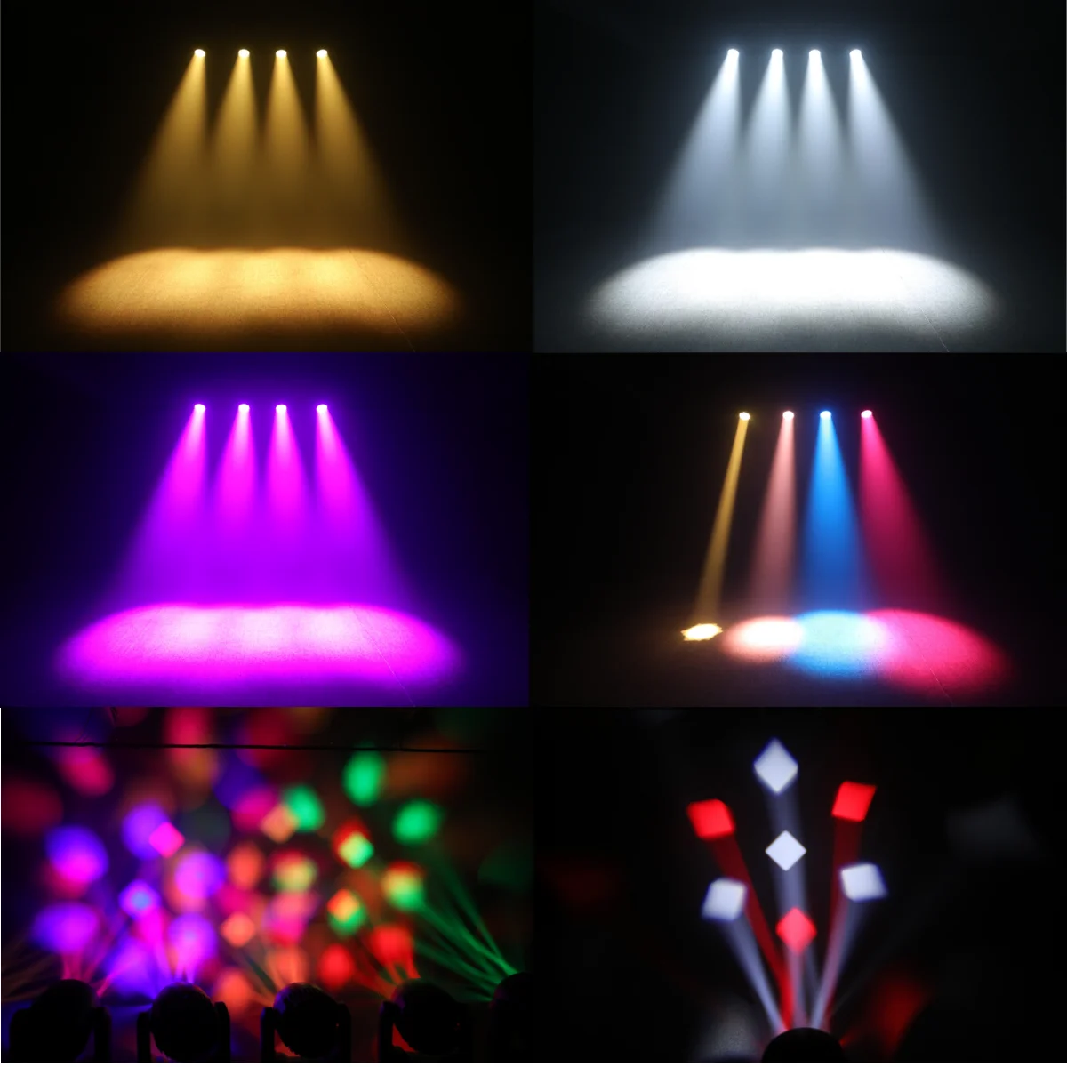 7x40W 비아이 빔 워시 헤일로 효과 LED 무빙 헤드 RGBW 4in1 DMX512 컨트롤 (DJ, 디스코, 파티, 나이트클럽, 웨딩, KTV용)