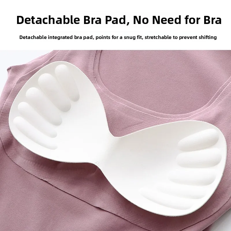 Thickened Fleece Warm Vest Women's Winter Inner Wear Bra Pad Cotton Heating Velvet Home Clothes  Color round Neck