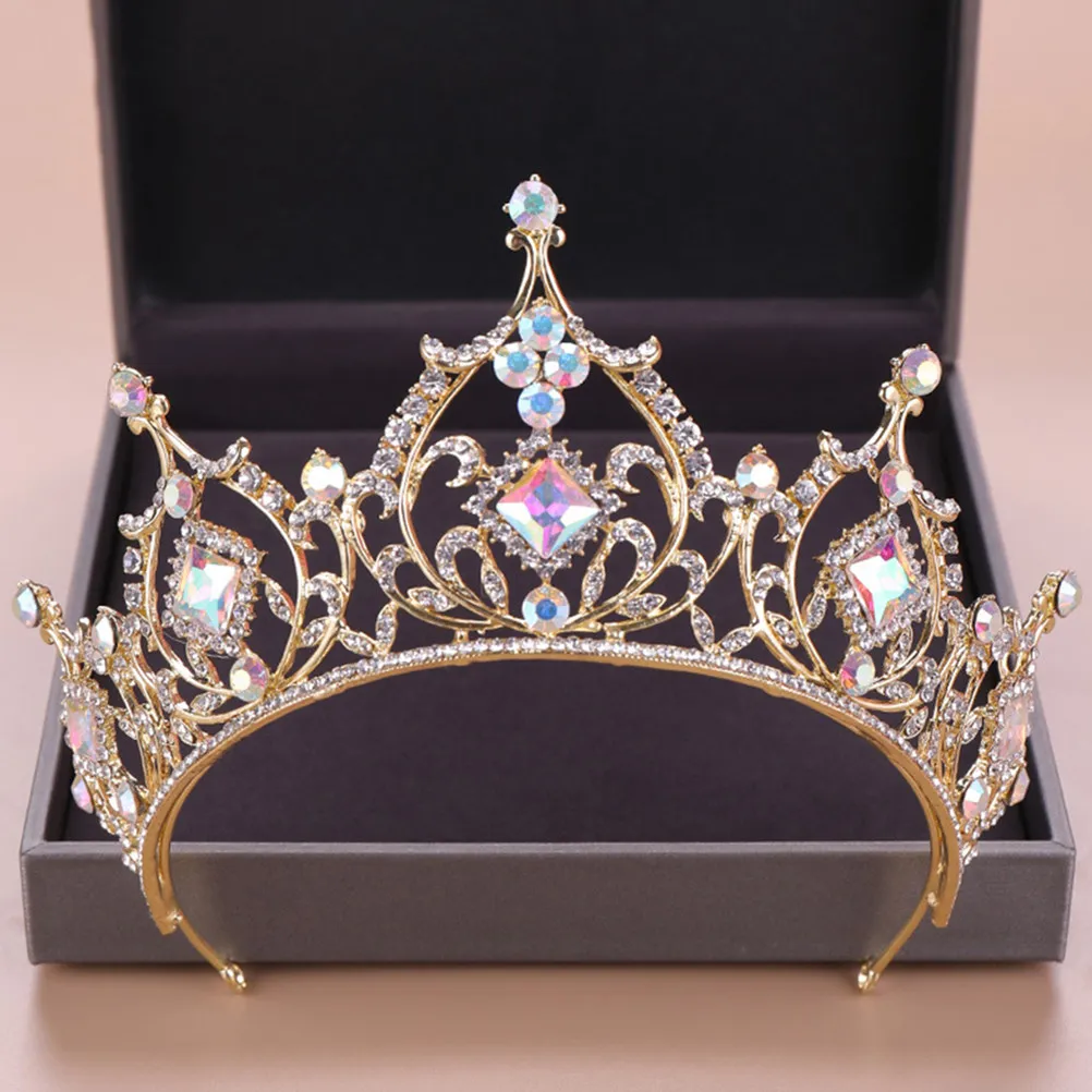 

1 шт. Элегантная повязка на голову со стразами в виде короны, свадебный головной убор, стильное украшение для волос для вечеринок, фестивалей, реквизит для фотосессий