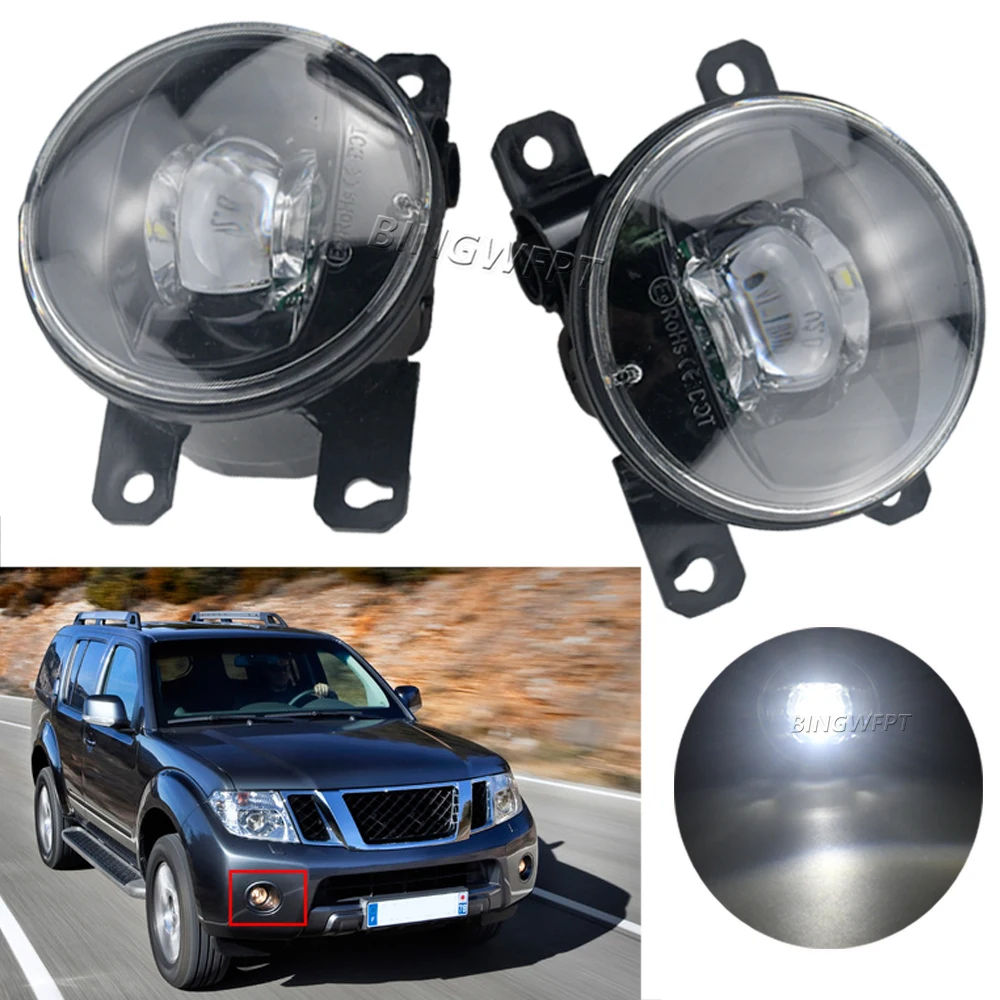 2X LED Fog Lights For Nissan Pathfinder R51 2005-2012 Super Bright Fog Light Lamps Fog Daytime Running Lamp