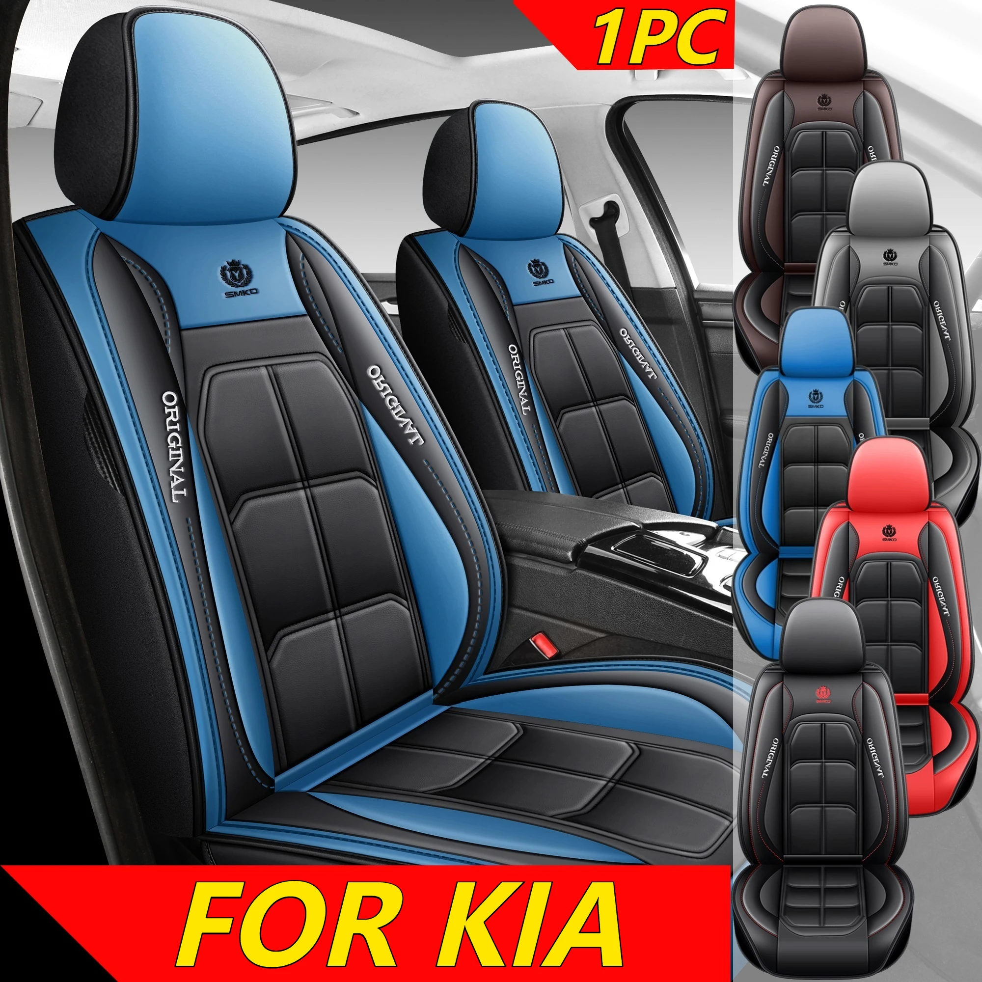 

FOR KIA Car seat covers, front single-seat PU leather, soft and comfortable, waterproof and wear-resistant