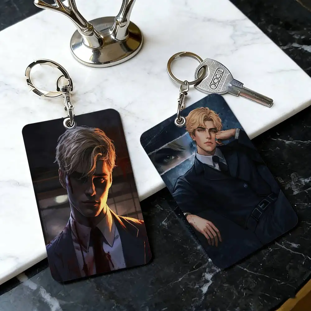 S-Shatter Me A-Aaron Warner Multi-functional card holder Antirust Keychain PU ID Card Pass Youth Faion Card Holder