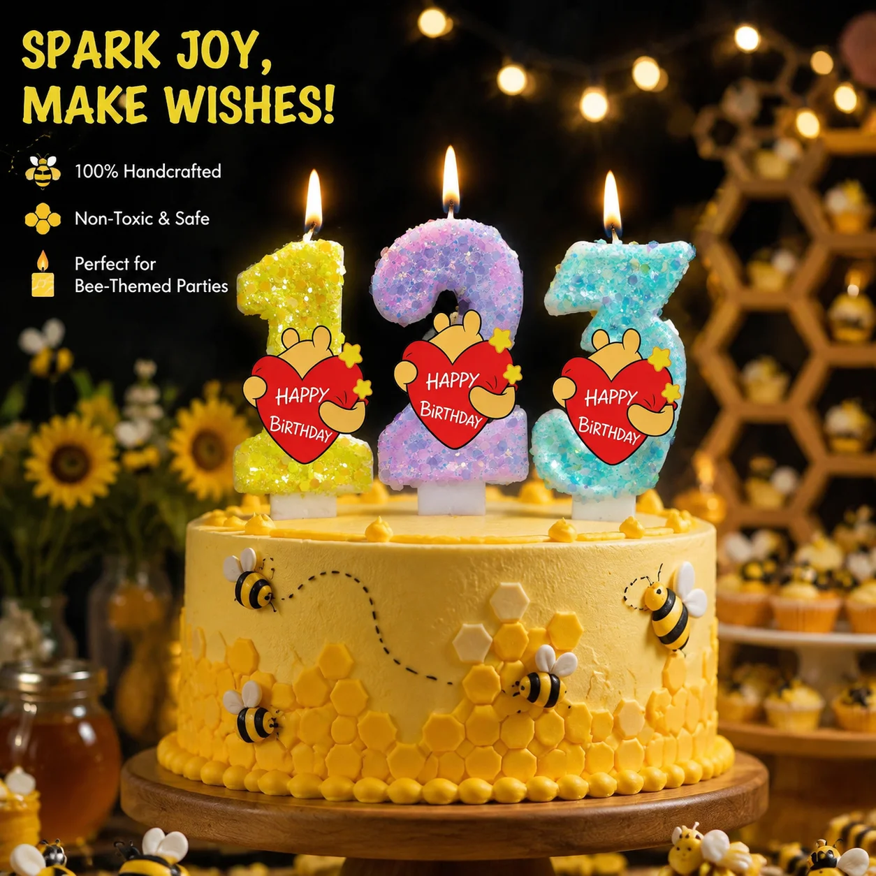 Unity Candle Set - Velas de cumpleaños con números y